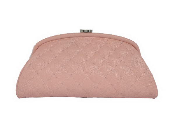 Fake Chanel Mini Clutch Bag Grain Leather A35487 Pink On Sale